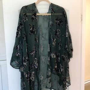 Sheer green kimono